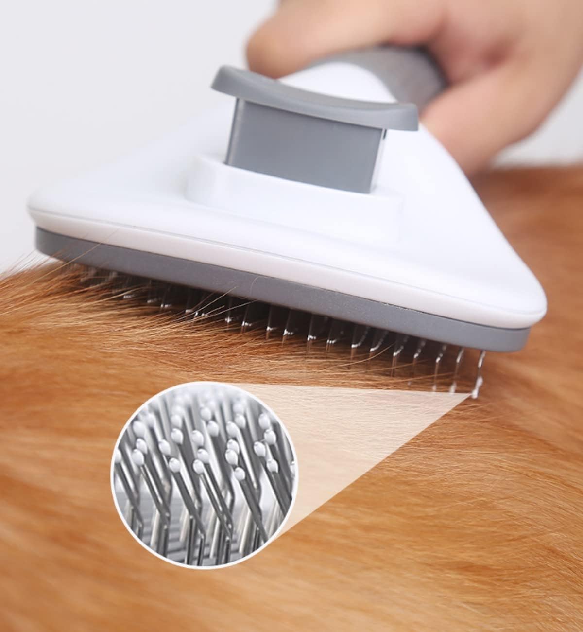 Pet Cat Brush for Shedding and Grooming, Dog Hair Removal Brush, Pet Groomer Shedding Grooming Tools Combs Rakes, Cats Brush for Short or Long Haired Removes Loose Hair & Tangles, grey