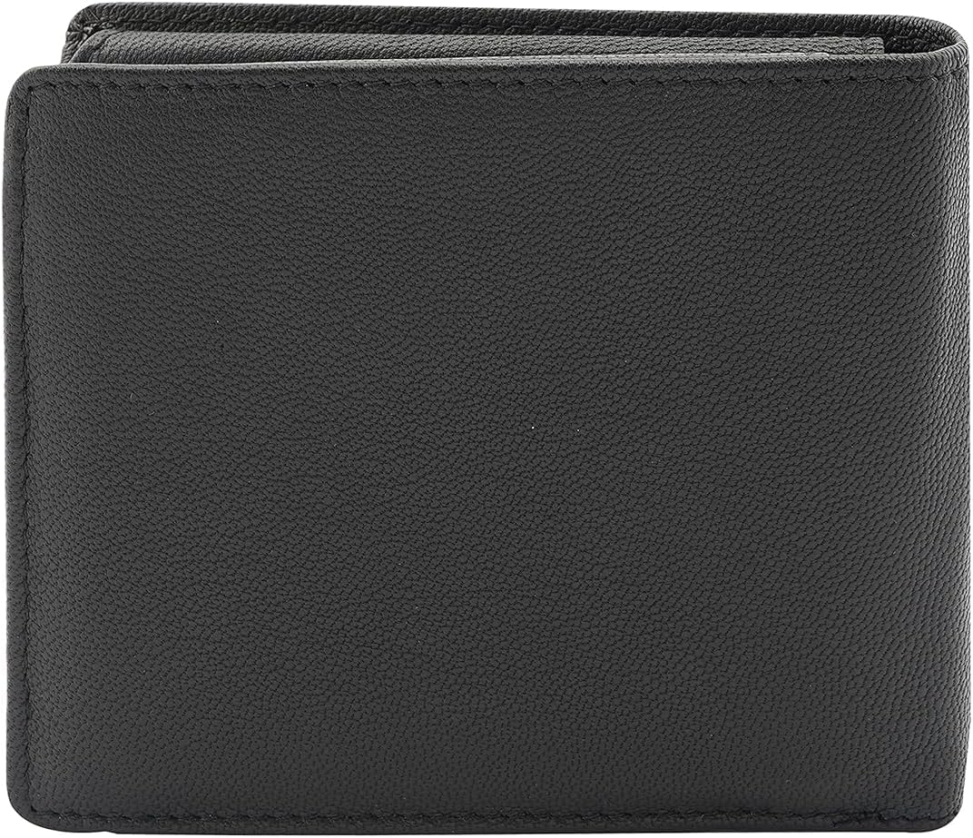 Police Groix men's Leather Over Flap Coin Wallet -Black