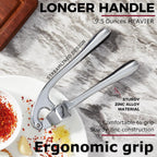 Premium Garlic Press and Mincer Set with Silicone Roller Peeler & Cleaning Brush, Easy to Squeeze, Rust Proof Zinc Alloy, Dishwasher Safe Professional Ginger Crusher for Kitchen