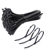 Self-Locking Cable Ties 300 x 4.8 mm (12 Inch) – 100 PCS Heavy Duty Nylon Zip Ties, Black | Heat & UV Resistant Wire Organizer | Strong Cable Management Straps for Indoor & Outdoor Use