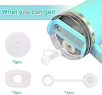 Silicone Spill Stopper Set for Stanley Cup 40oz/30oz – 3-Pack with Straw Covers & Leak Stoppers