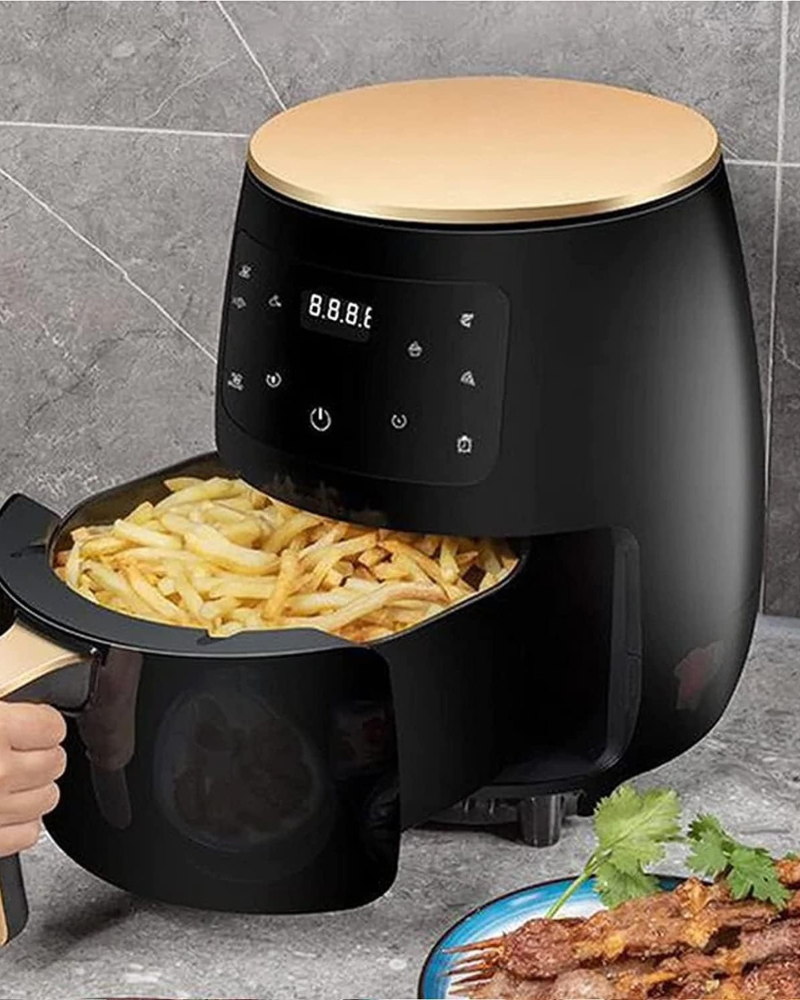 Silver Crest 6L Digital Touch Air Fryer 2400W | Large Capacity Oil-Free Smart Cooker for Healthy Frying, Baking & Grilling (Black)