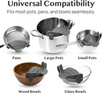 Snap N Strain Silicone Pot Strainer – Adjustable Clip-On Pasta Strainer for Pots, Pans & Bowls, Heat Resistant up to 400°F, Space-Saving Collapsible Design, Dishwasher Safe Kitchen Tool (Gray)