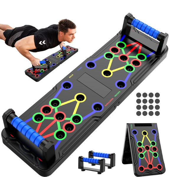 Solid Push Up Board 15 in 1 Home Workout Equipment Multi-Functional Pushup Stands System Fitness Floor Chest Muscle Exercise Professional Equipment Burn Fat Strength Training Arm Men & Women Weights