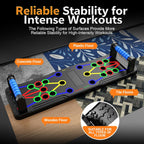 Solid Push Up Board 15 in 1 Home Workout Equipment Multi-Functional Pushup Stands System Fitness Floor Chest Muscle Exercise Professional Equipment Burn Fat Strength Training Arm Men & Women Weights