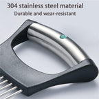 Stainless Steel Onion Holder & Slicer – Food Slice Assistant for Vegetables, Fruits, Meat & More