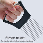 Stainless Steel Onion Holder & Slicer – Food Slice Assistant for Vegetables, Fruits, Meat & More