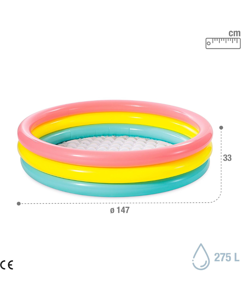 Sunset Glow Pool – Inflatable Kids Pool for Ages 2+ (Multicolor, 147 x 33 cm, Model 57422)