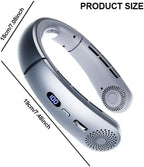 USB Rechargeable Bladeless Neck Fan – Adjustable Speeds, Hands-Free & Quiet – Silver