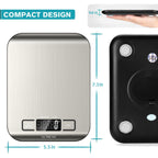 Ultrean Digital Food Scale – High Precision Kitchen Scale for Cooking and Baking, Stainless Steel Surface, Measures in Grams & Ounces, 5 Units with Tare Function, Backlit LCD Display, Auto Shut Off, Batteries Included (Silver)
