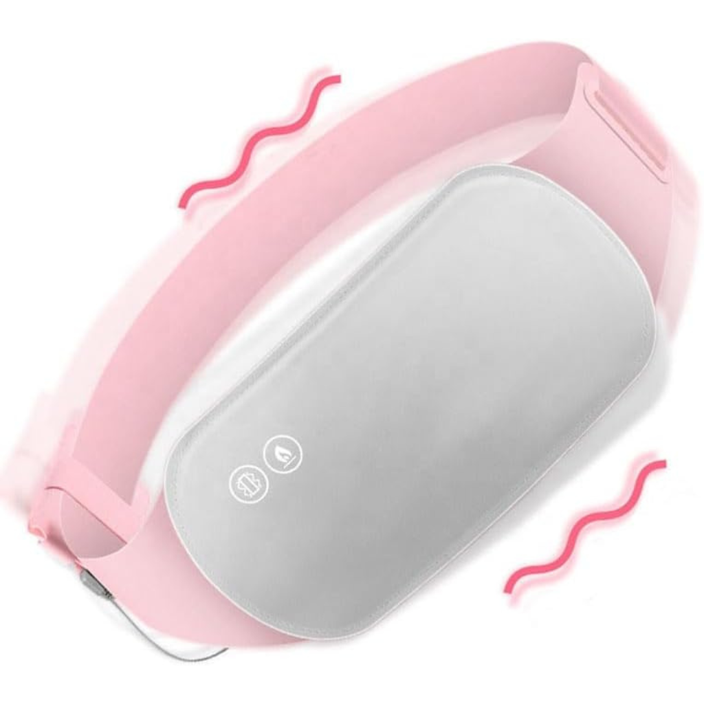 Portable Heating Pad with Vibration – Adjustable Period Relief Belt (Pink)