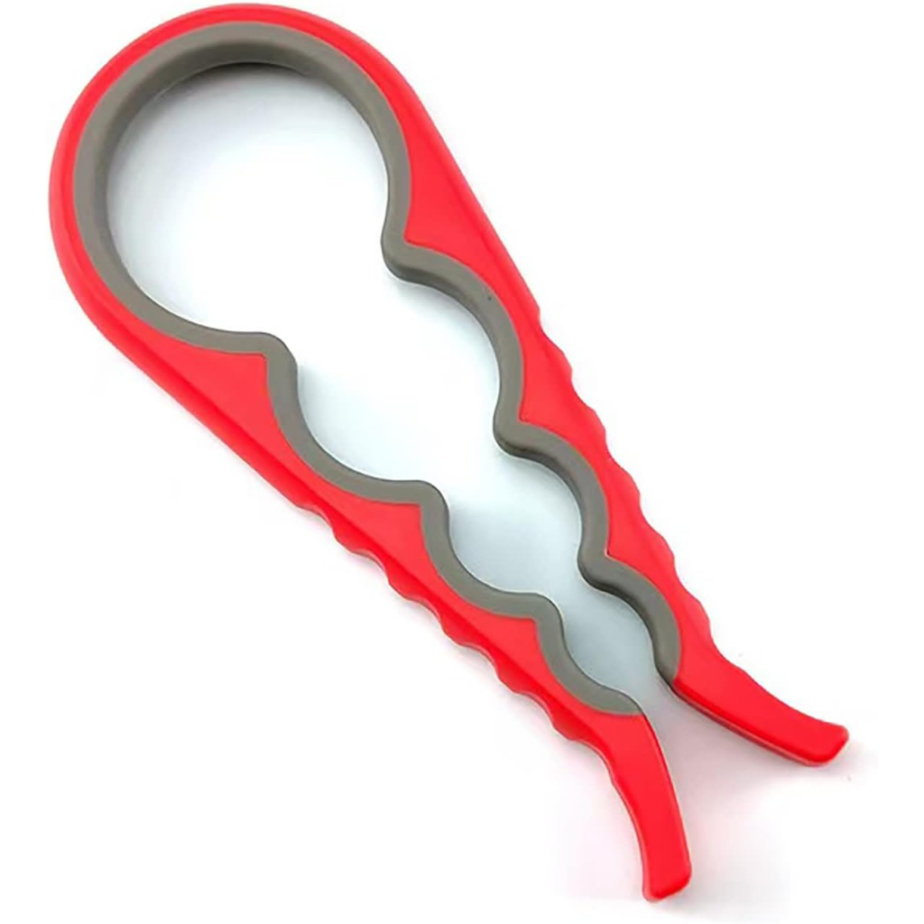 4-in-1 Jar Opener Tool – Bottle, Can, Lid & Jar Gripper (Red)
