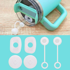 Silicone Spill Stopper Set for Stanley Cup 40oz/30oz – 3-Pack with Straw Covers & Leak Stoppers