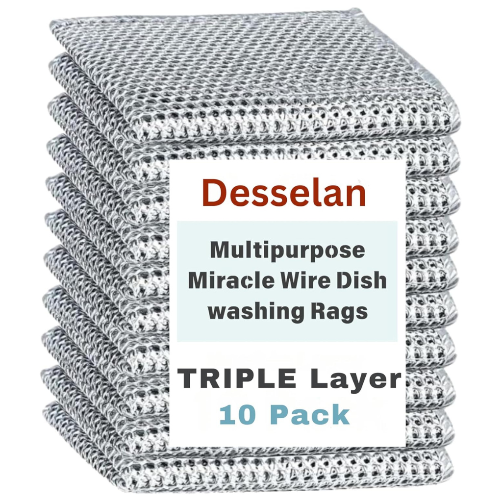 Triple Layer Non-Scratch Wire Dishwashing Rags