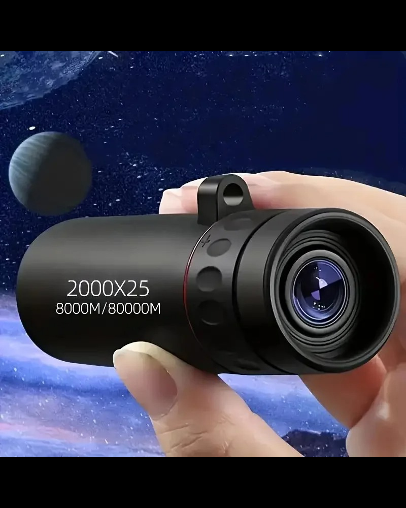 Outdoor 2000x25 HD Monocular Telescope – Mini Portable Mobile Phone Zoom Lens with Holder for Camping, Hunting & Birdwatching