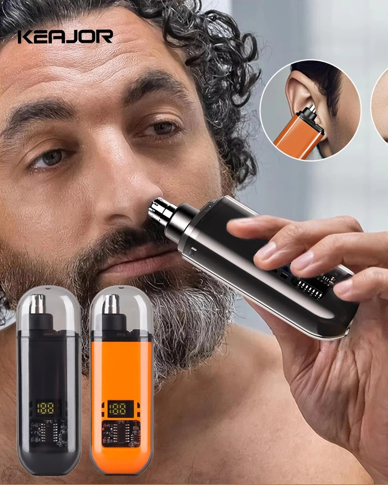 Rechargeable Electric Nose Hair Trimmer – Portable Nose & Ear Hair Remover for Men, Mini Eyebrow Shaving Razor Clipper