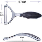 Vegetable Y Peeler Julienne Swivel Slicer with Potato Eye Remover – Stainless Steel Fruit & Vegetable Peeler, Non-Slip Handle, Sharp Blade for Easy Peeling of Potatoes, Apples, Carrots & Cucumbers – Kitchen Gadgets (Flattened)