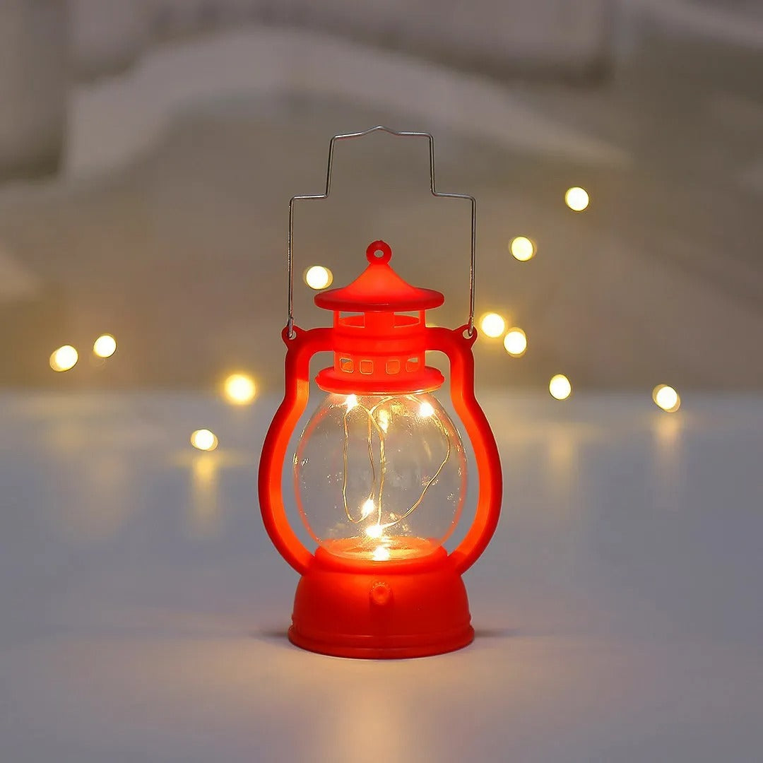 Retro Candle Holder Lantern | Flameless Kerosene Lamp for Table & Desktop | Vintage Candlestick Chandelier Night Light for Christmas & Home Décor