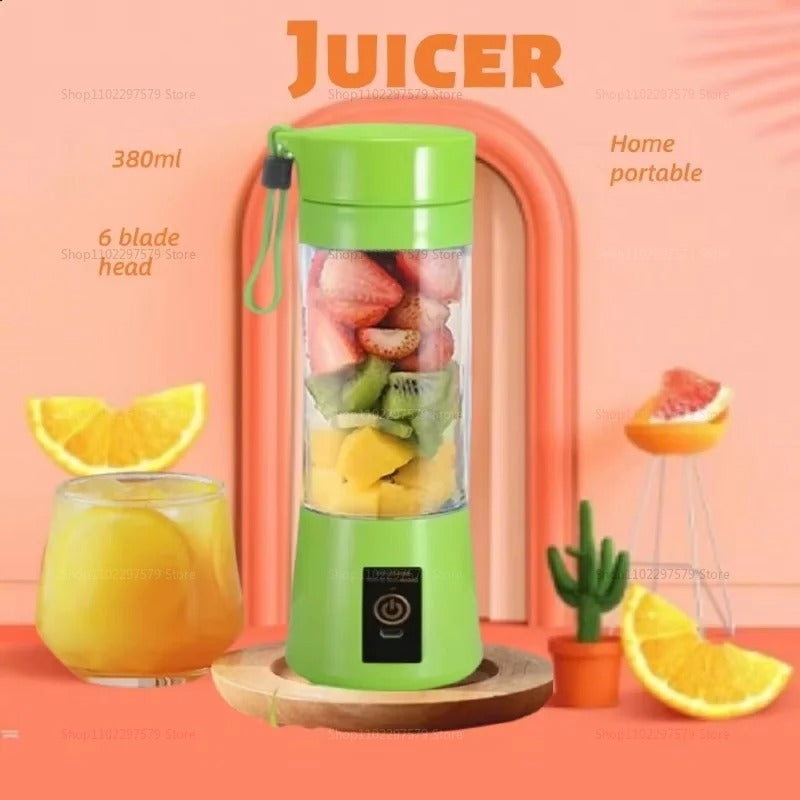 380ml Portable Electric Juicer Blender USB Rechargeable | Mini Smoothie Maker & Fruit Mixer for Travel, Home & Office