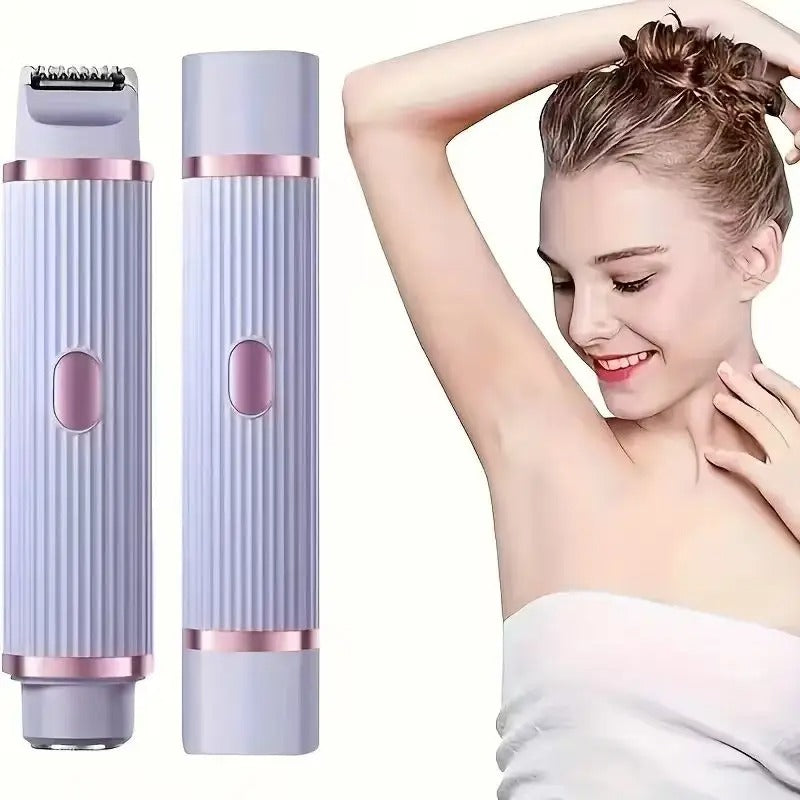 2-in-1 Women’s Electric Shaver – Portable Wet & Dry Hair Remover for Eyebrows, Face, Legs & Armpits