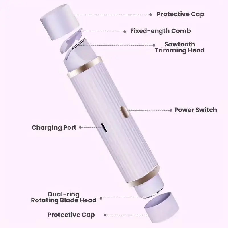 2-in-1 Women’s Electric Shaver – Portable Wet & Dry Hair Remover for Eyebrows, Face, Legs & Armpits