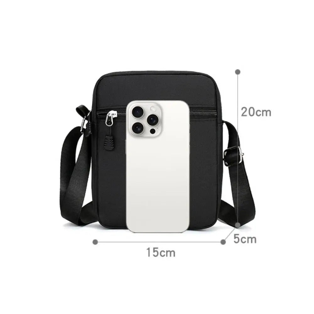 Men’s Durable Mini Shoulder Bag – Black Mobile Phone Pouch & Waist Pack for Everyday Use and Outdoor Activities